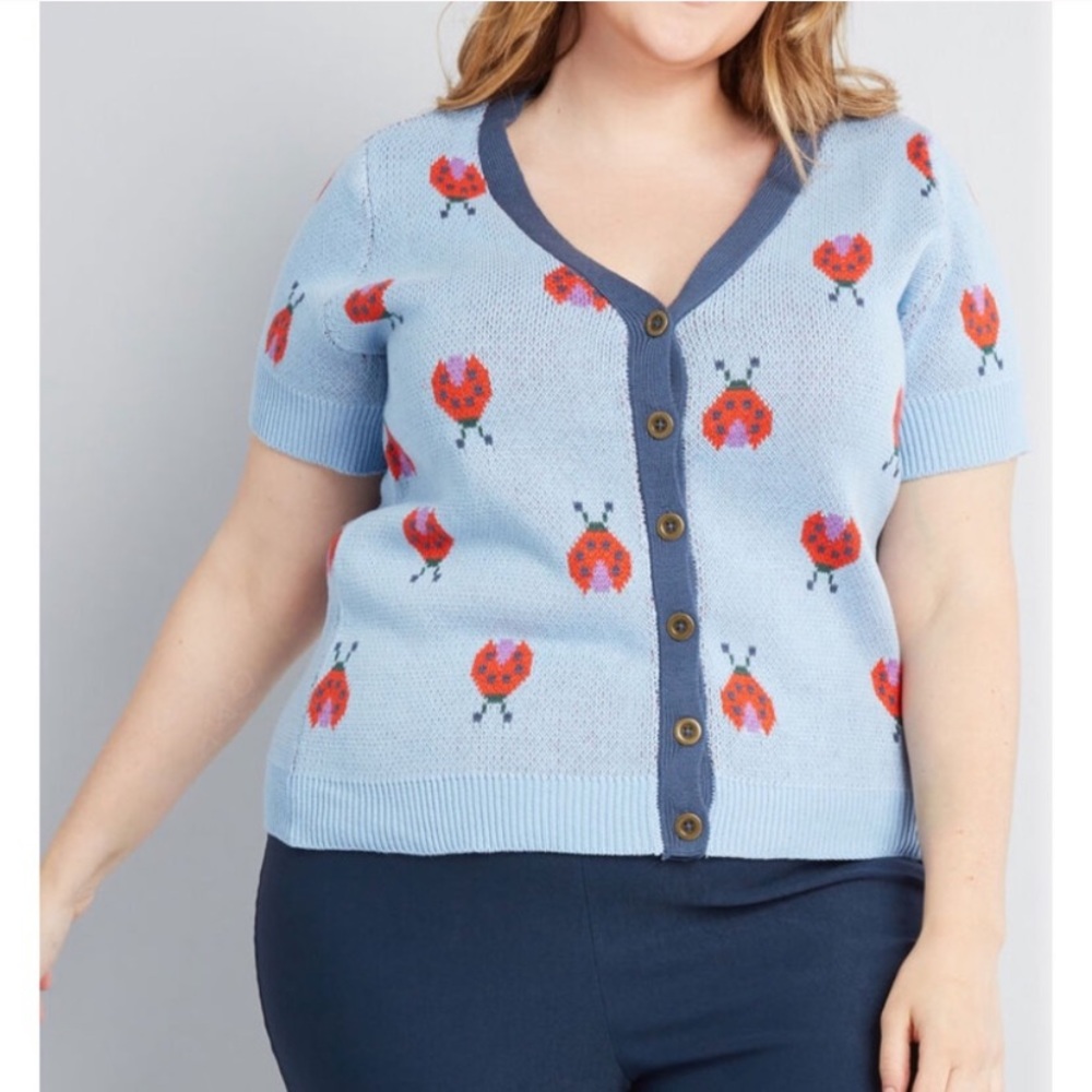 NWOT ModCloth Ladybug cardigan